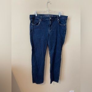 American eagle outfitters super skinny stretch dark wash jeans size 18 Short